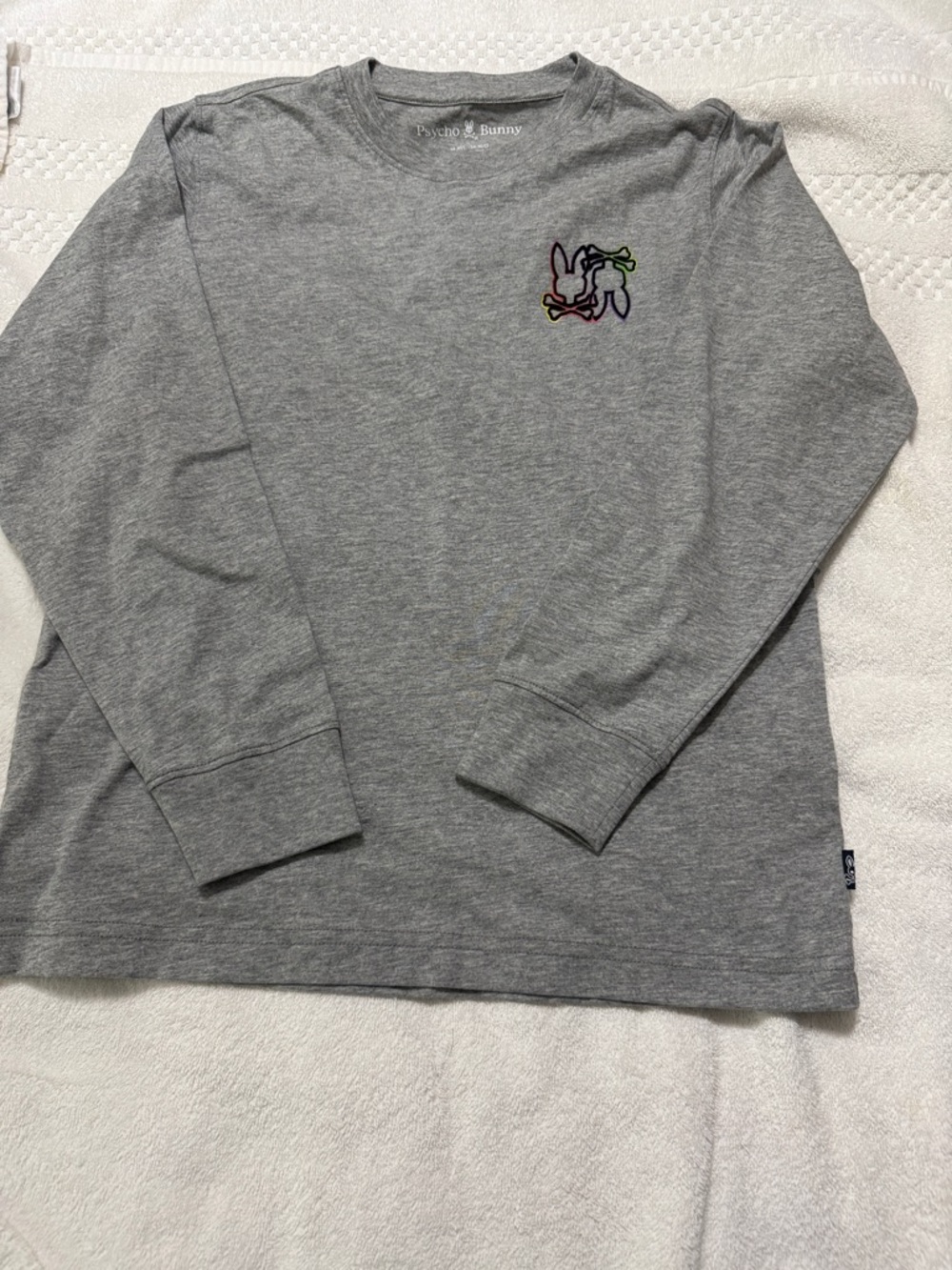 Psycho Bunny Kids' Grey Long-Sleeve Logo Tee